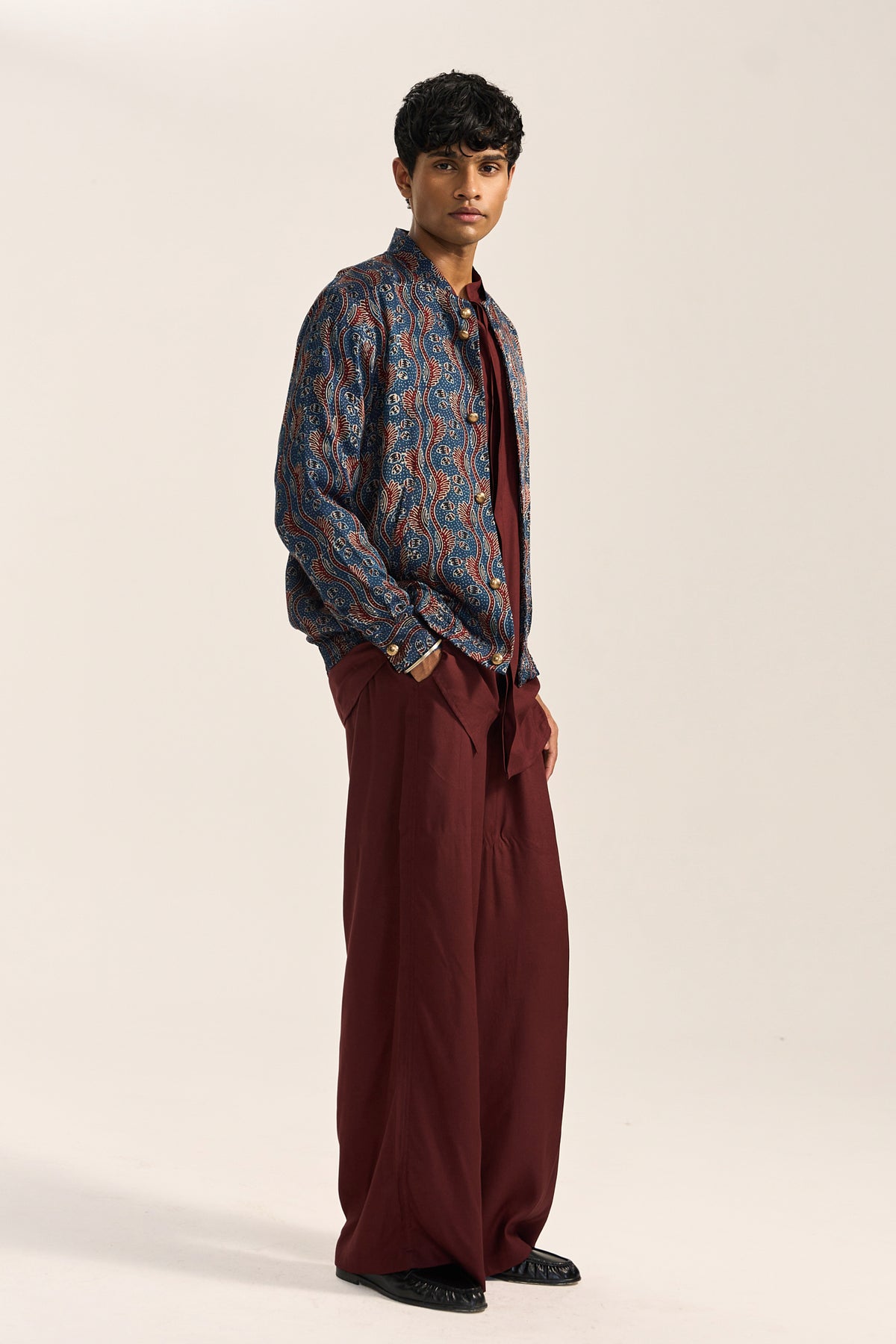 AJRAK BOMBER JACKET SET-INDIGO