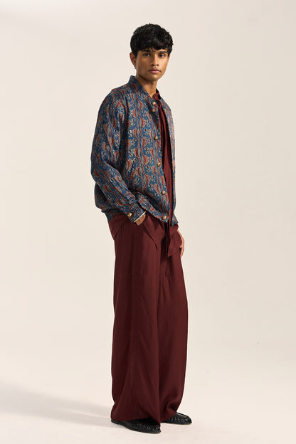 AJRAK BOMBER JACKET SET-INDIGO