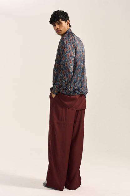 AJRAK BOMBER JACKET SET-INDIGO
