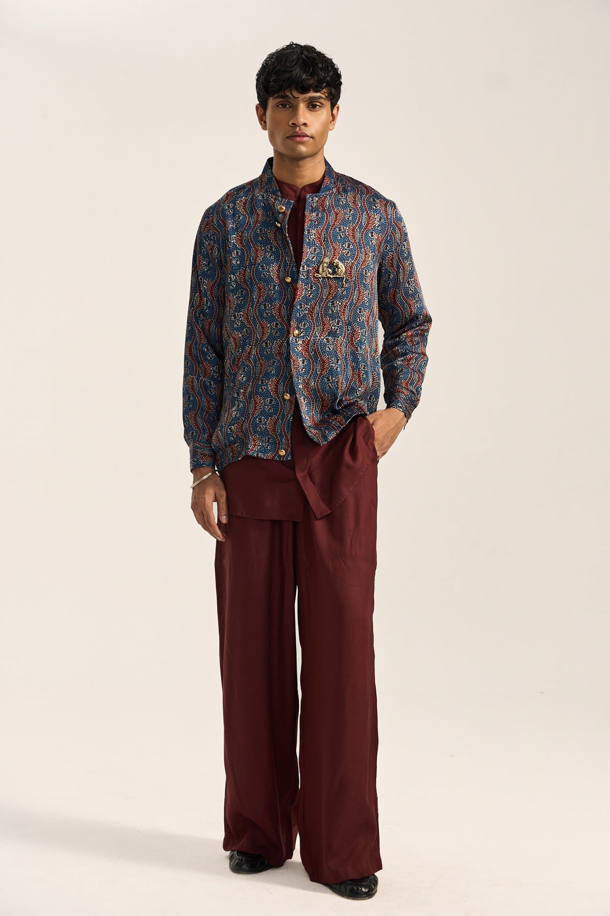 AJRAK BOMBER JACKET SET-INDIGO