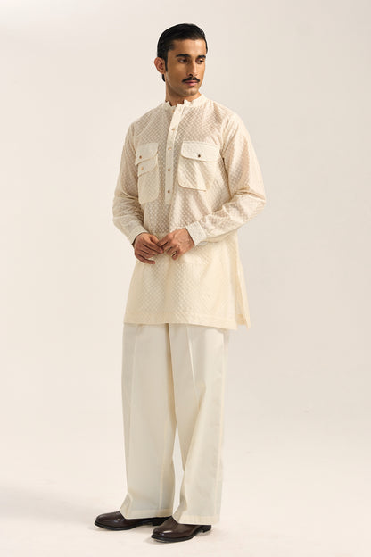 Amaan Silk Kurta Set- Embroidered
