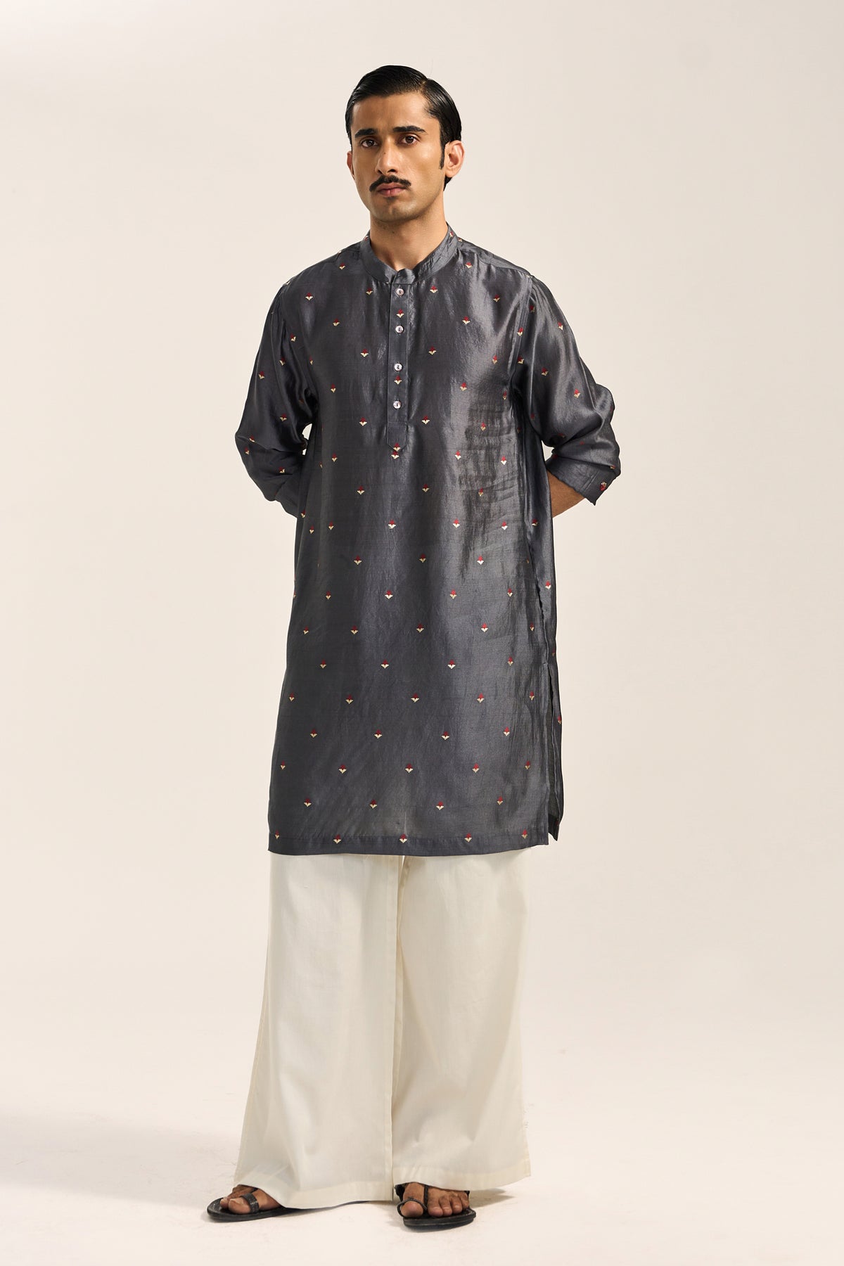 MIRZA SILK KURTA SET-BOOTA