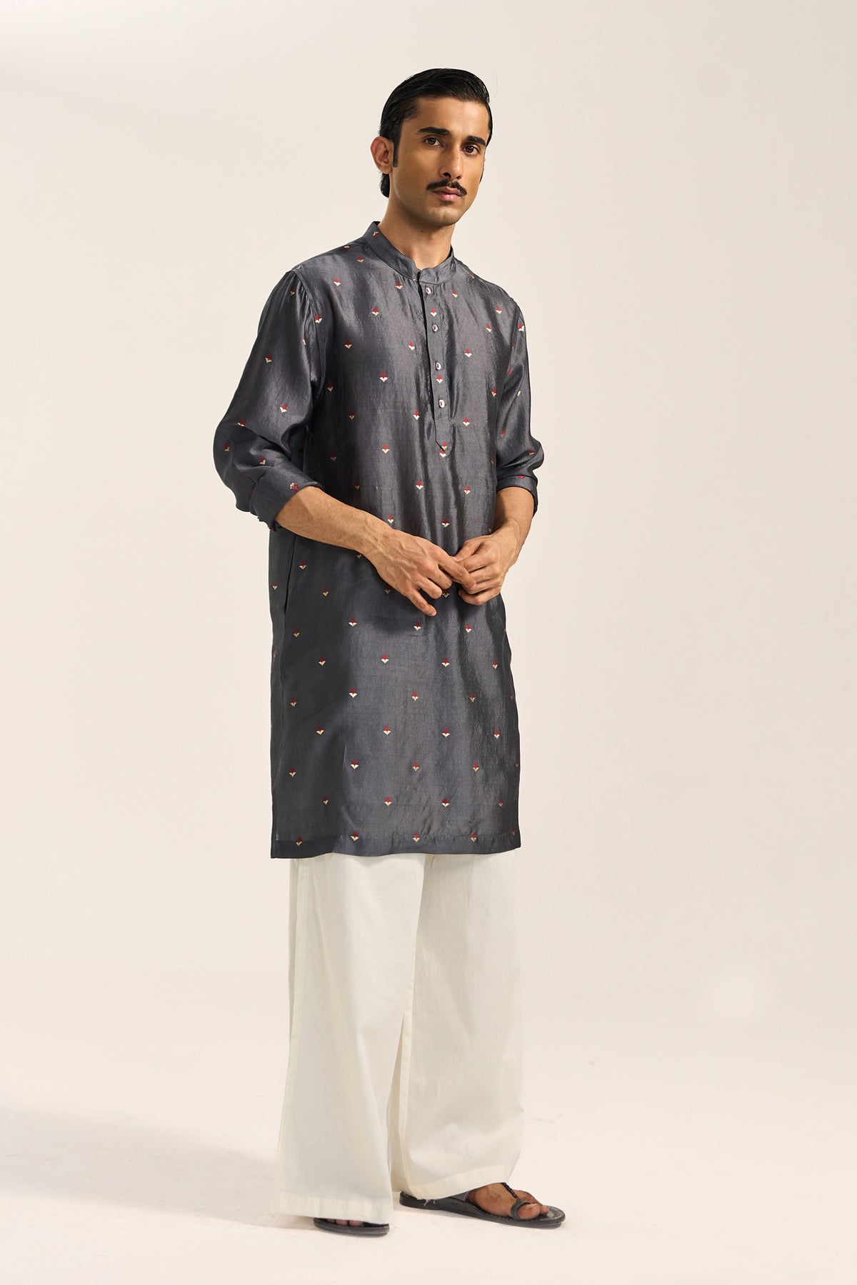 MIRZA SILK KURTA SET-BOOTA