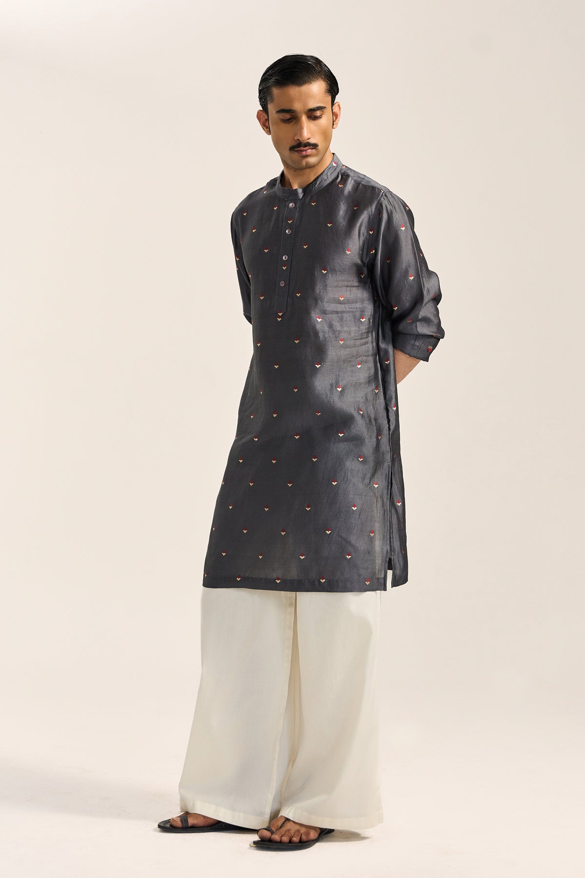 MIRZA SILK KURTA SET-BOOTA