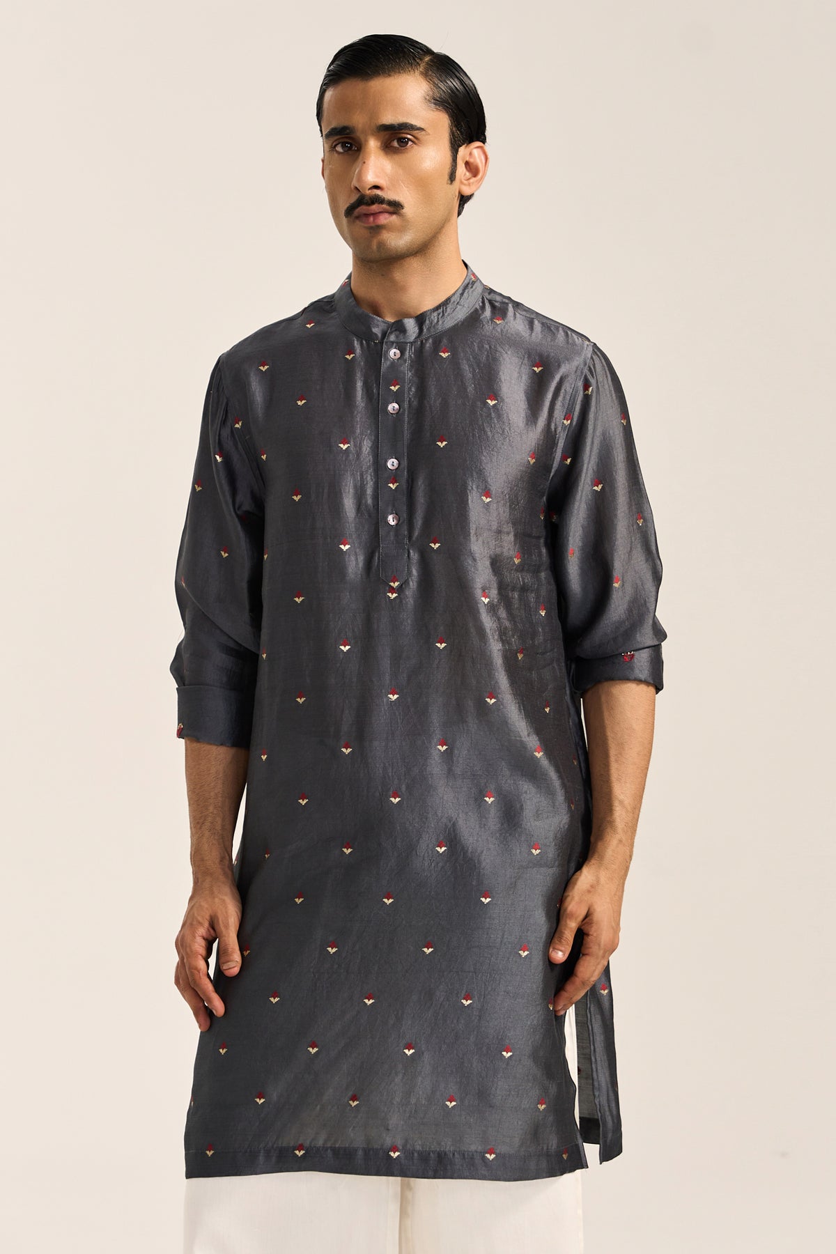 MIRZA SILK KURTA SET-BOOTA