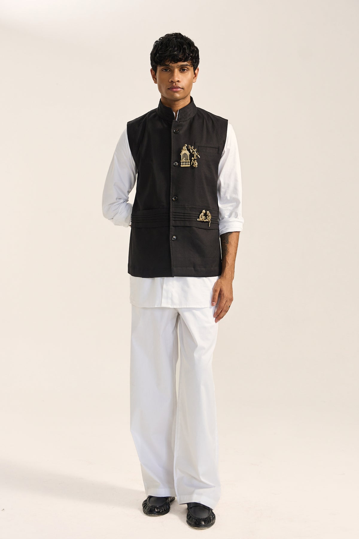 Braham Nehru Jacket- Black