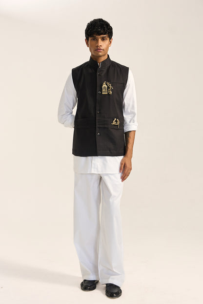 Braham Nehru Jacket- Black