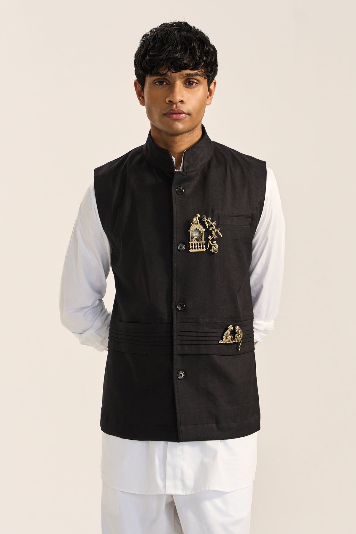 Braham Nehru Jacket- Black