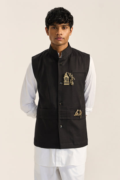 Braham Nehru Jacket- Black