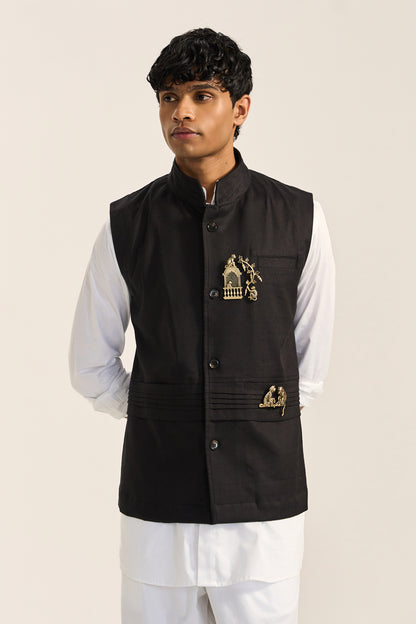 Braham Nehru Jacket- Black