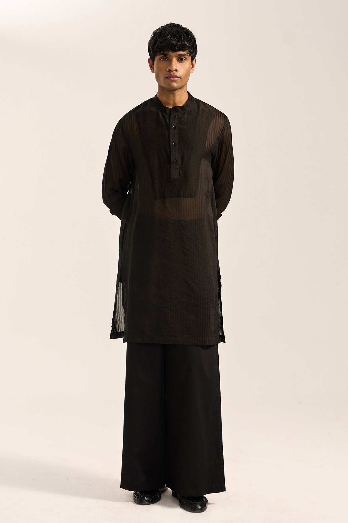 Saunak Kurta Set-Black