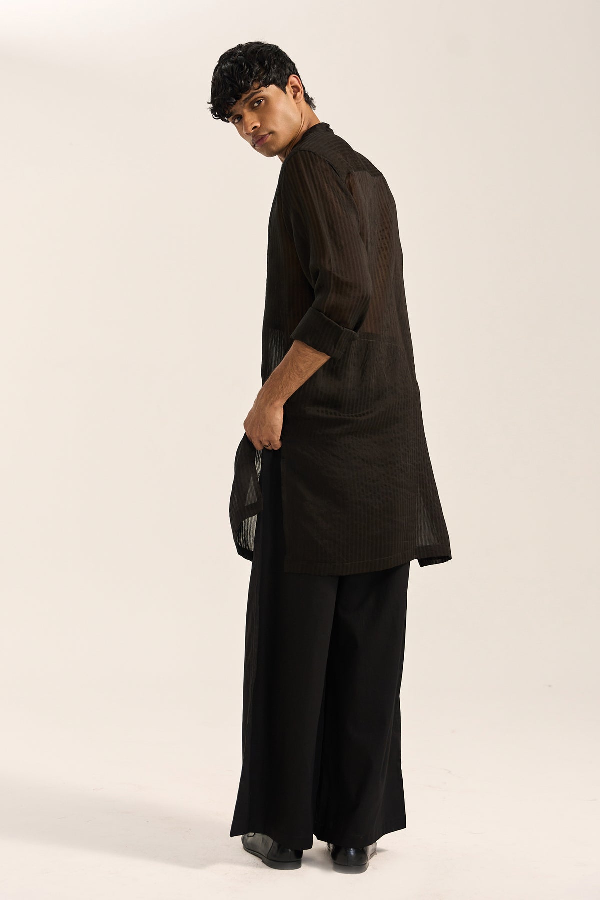 Saunak Kurta Set-Black
