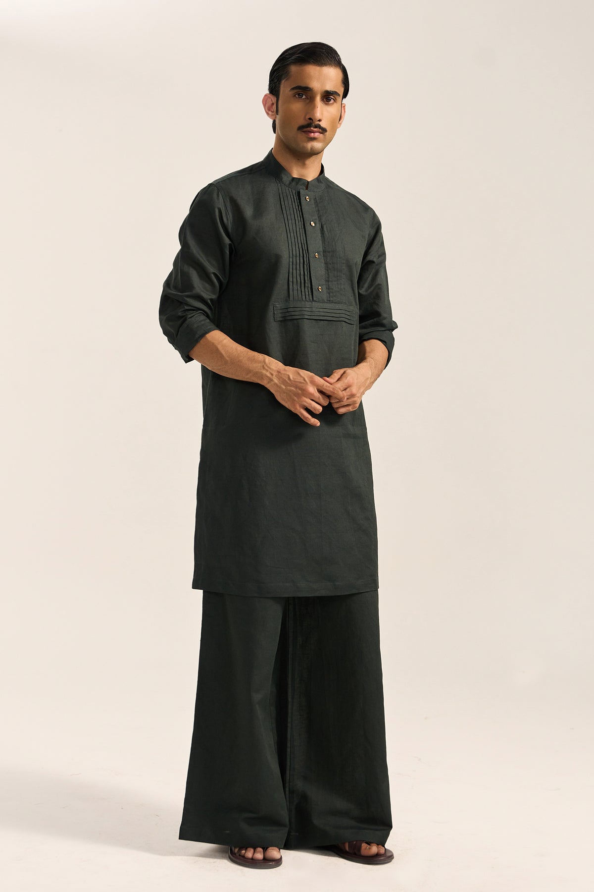Deven Kurta Set-Forest Green