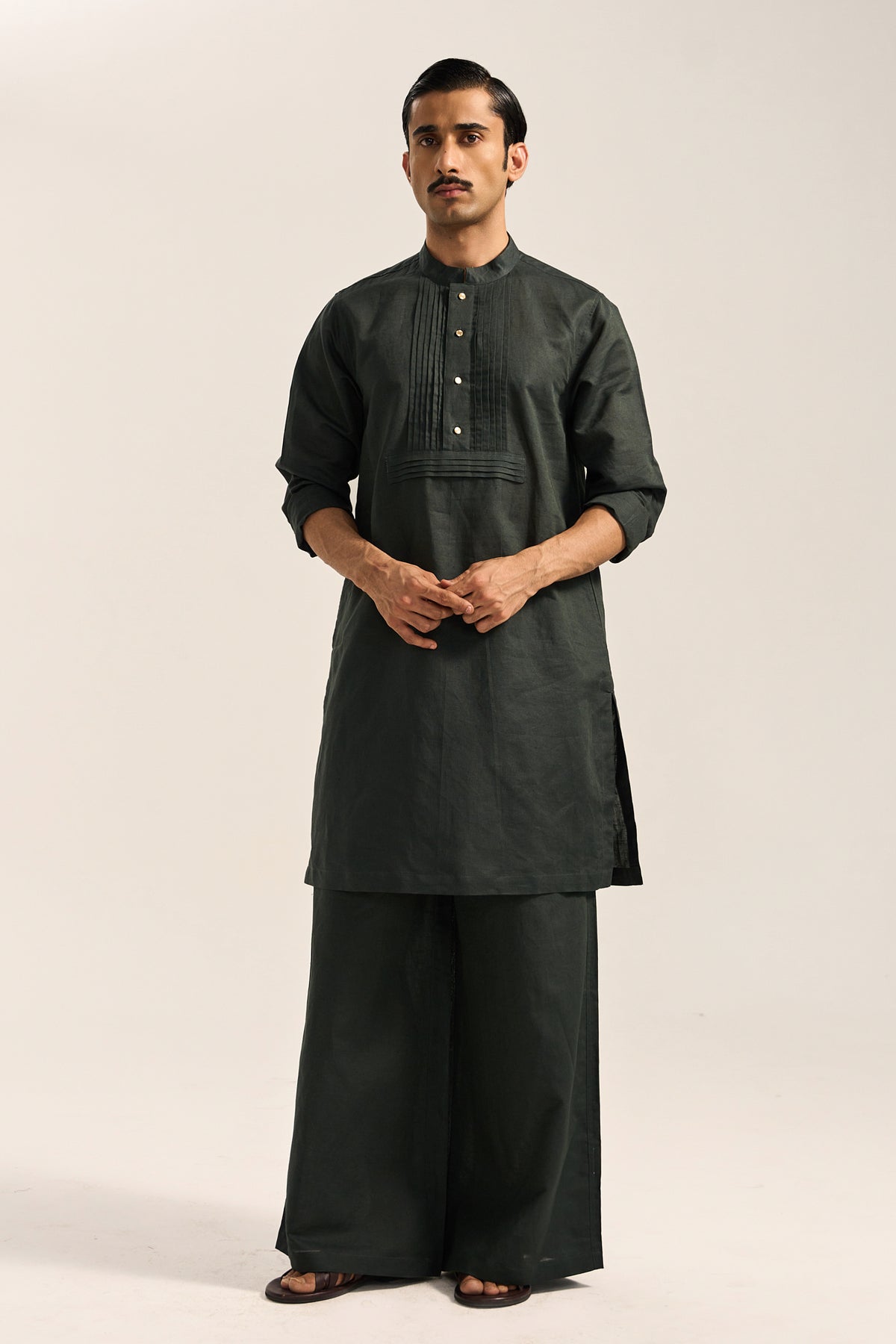 Deven Kurta Set-Forest Green