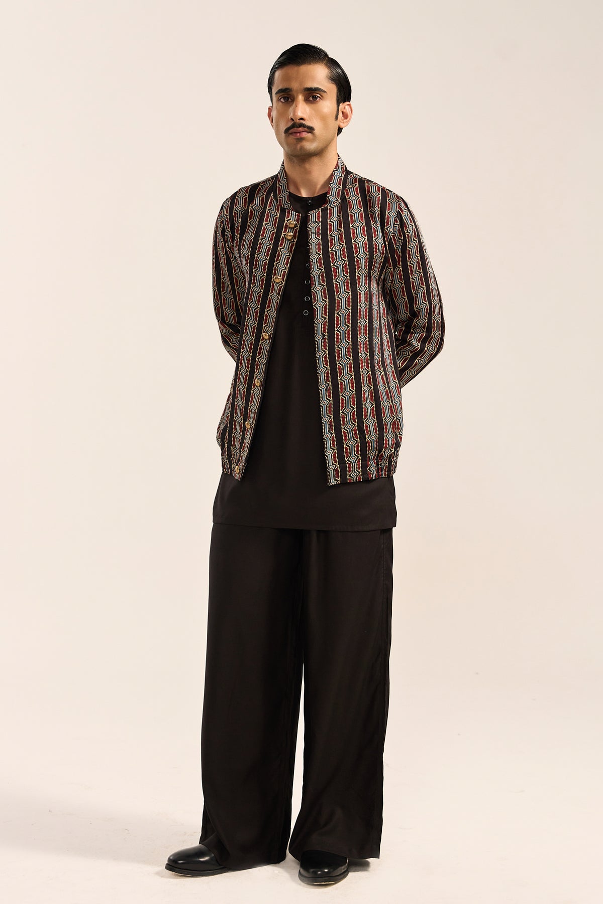 AJRAK BOMBER JACKET SET-BLACK