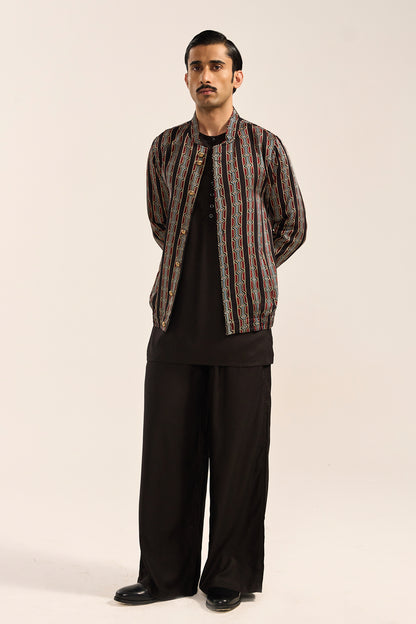 AJRAK BOMBER JACKET SET-BLACK