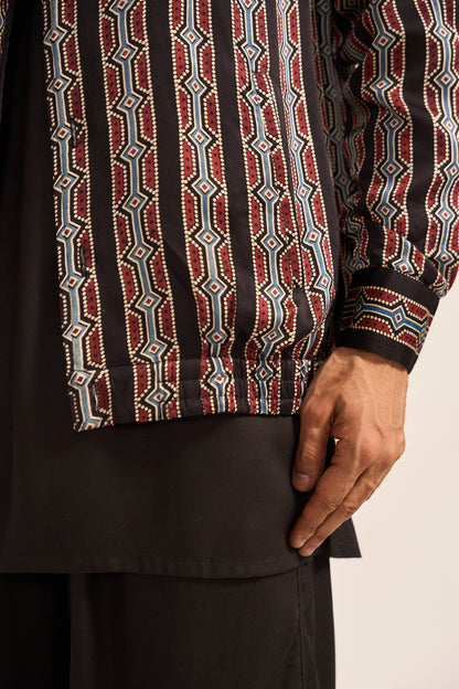 AJRAK BOMBER JACKET SET-BLACK