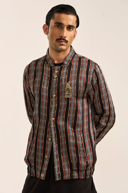 AJRAK BOMBER JACKET SET-BLACK