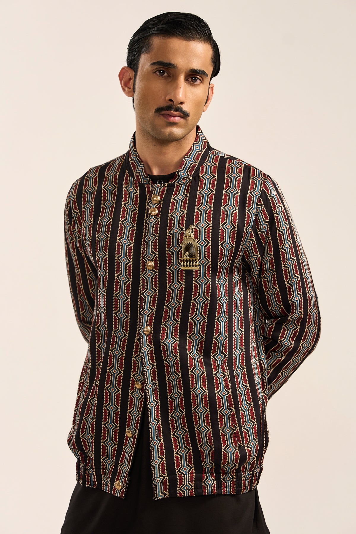 Ajrak Bomber Jacket-Black
