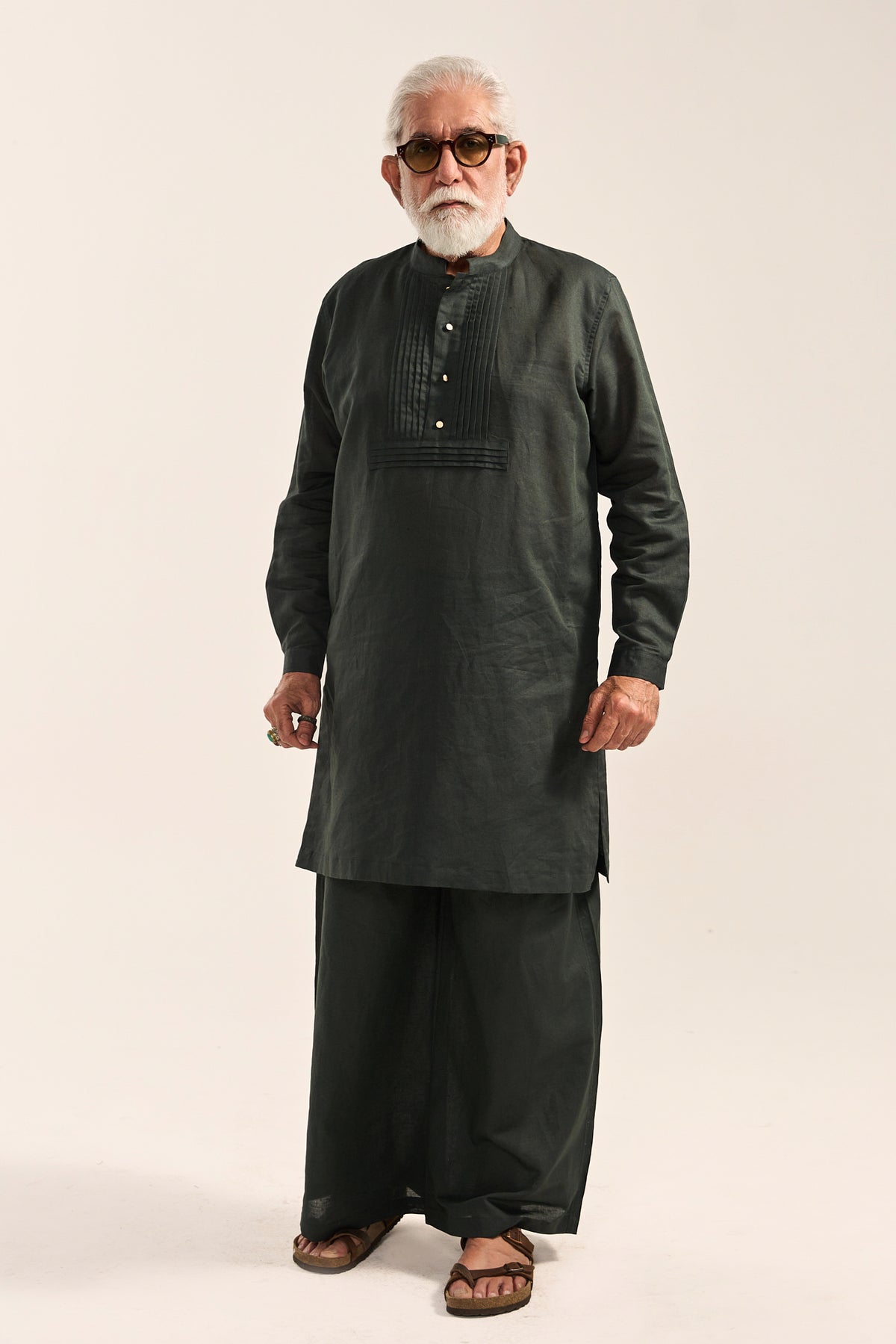 Deven Kurta Set-Forest Green