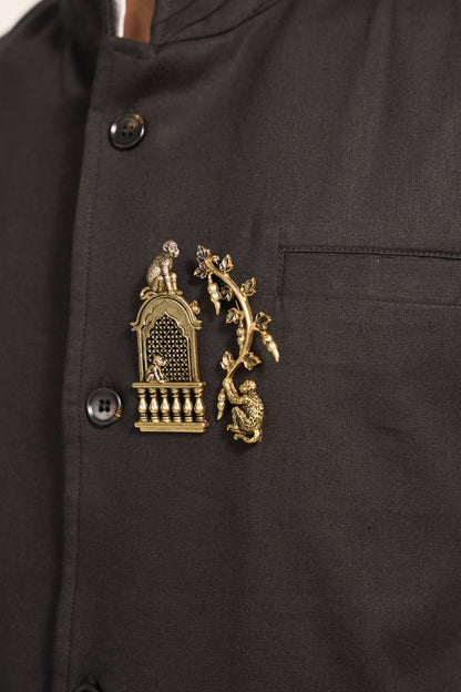 Monkey Festive Brooch- Johari