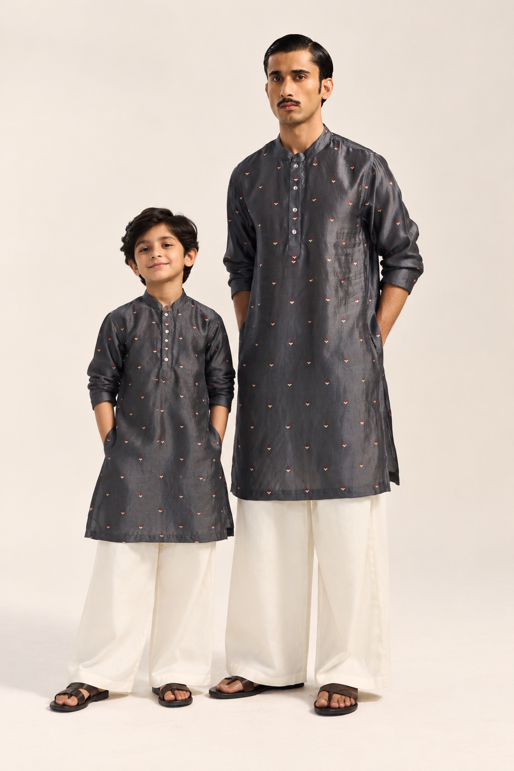 Mirza Silk Kurta Set-Kids