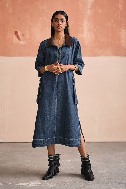 CARGO DRESS-DENIM