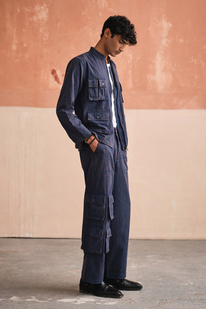 ALVARO CARGO PANTS-STONED BLUE