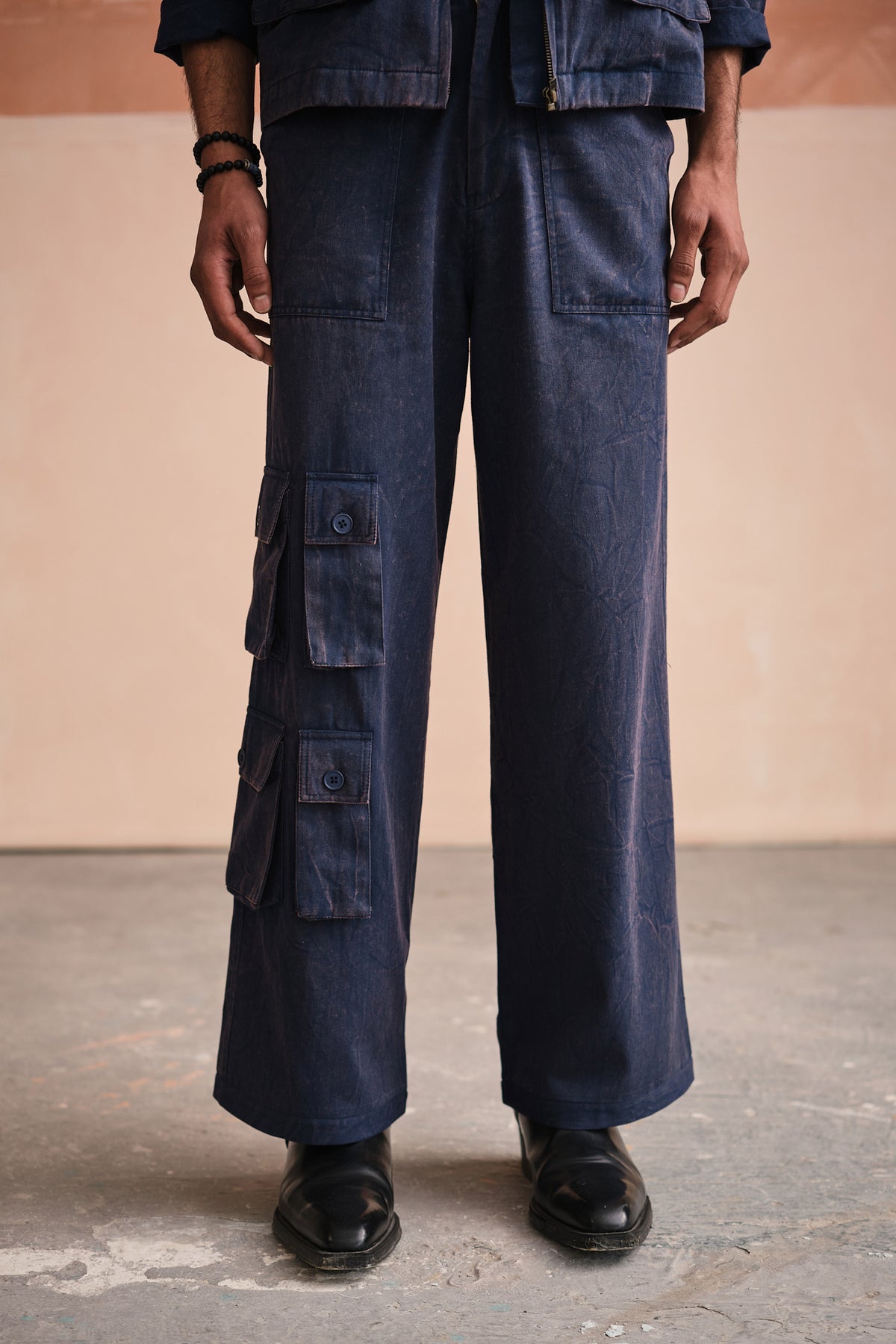 ALVARO CARGO PANTS-STONED BLUE