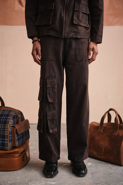 ALVARO CARGO PANTS-STONED BLACK