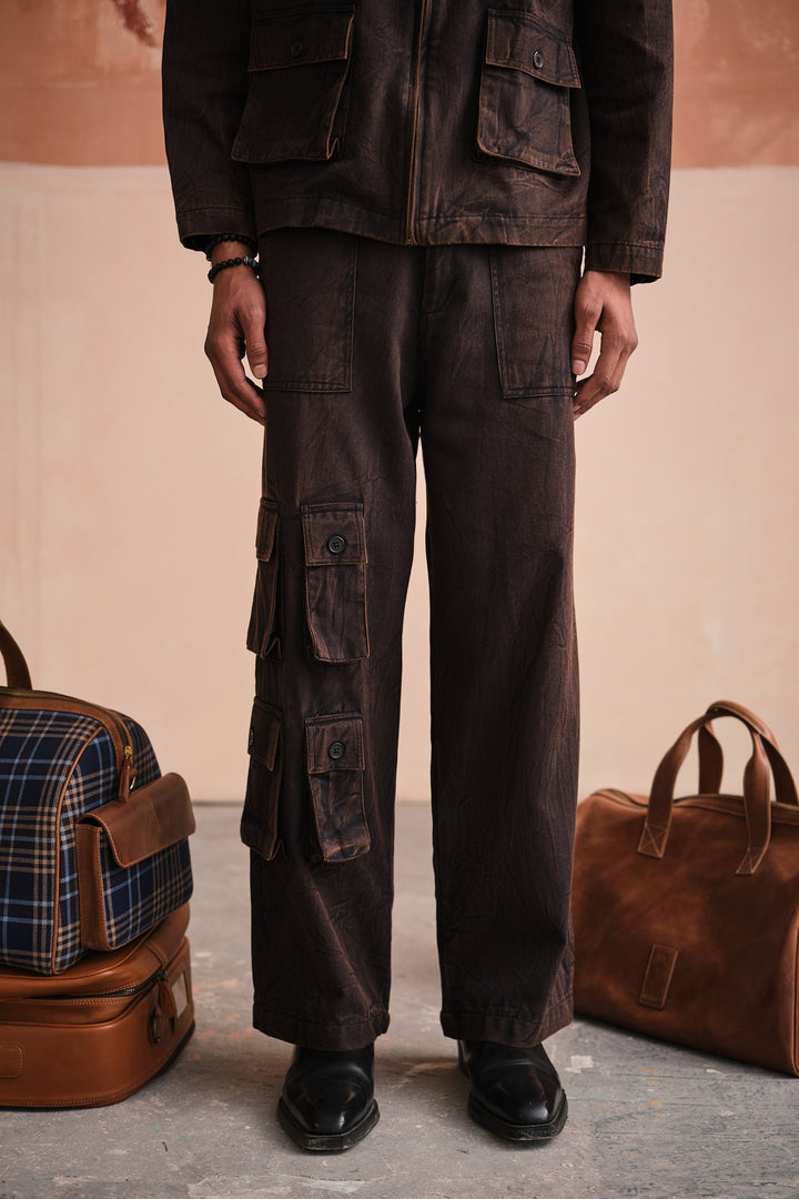 ALVARO CARGO PANTS-STONED BLACK