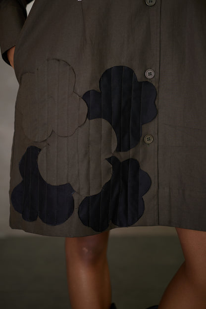 MANHATTAN SHORT DRESS- NOMAD OLIVE