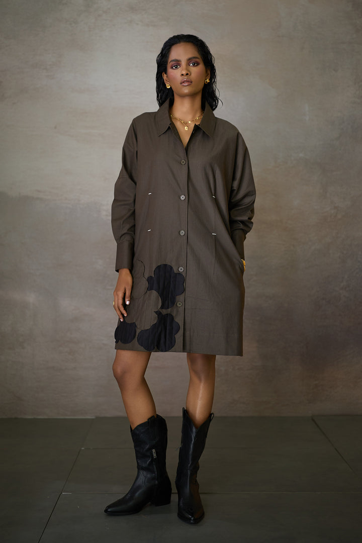 MANHATTAN SHORT DRESS- NOMAD OLIVE