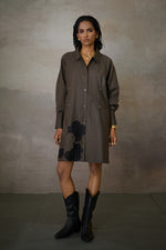 Load image into Gallery viewer, MANHATTAN SHORT DRESS- NOMAD OLIVE
