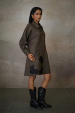 Load image into Gallery viewer, MANHATTAN SHORT DRESS- NOMAD OLIVE
