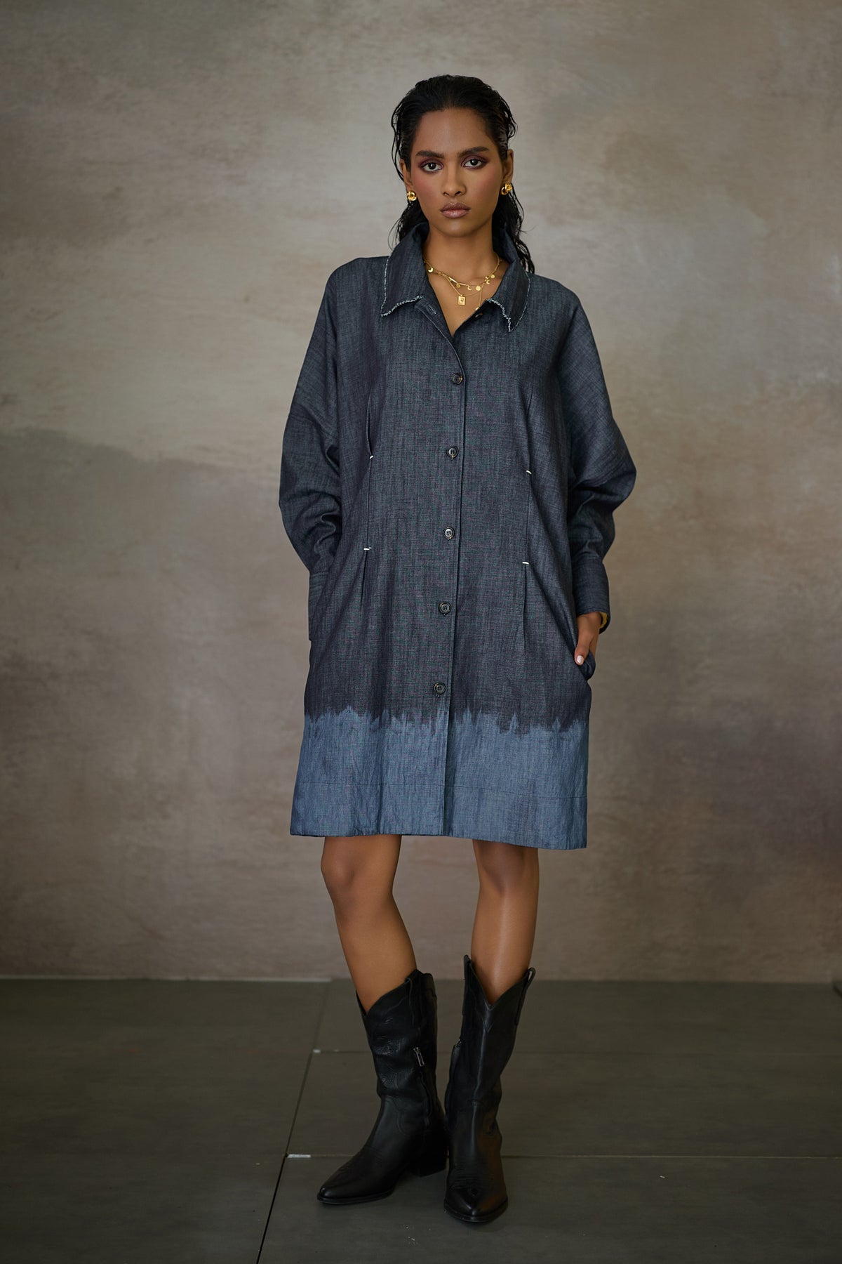 MANHATTAN SHORT DRESS- DENIM