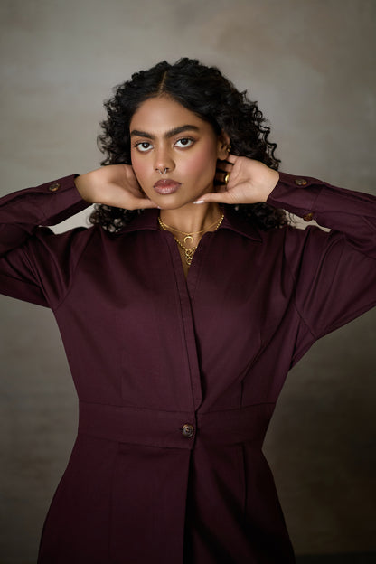 FELICIA DRESS- MERLOT