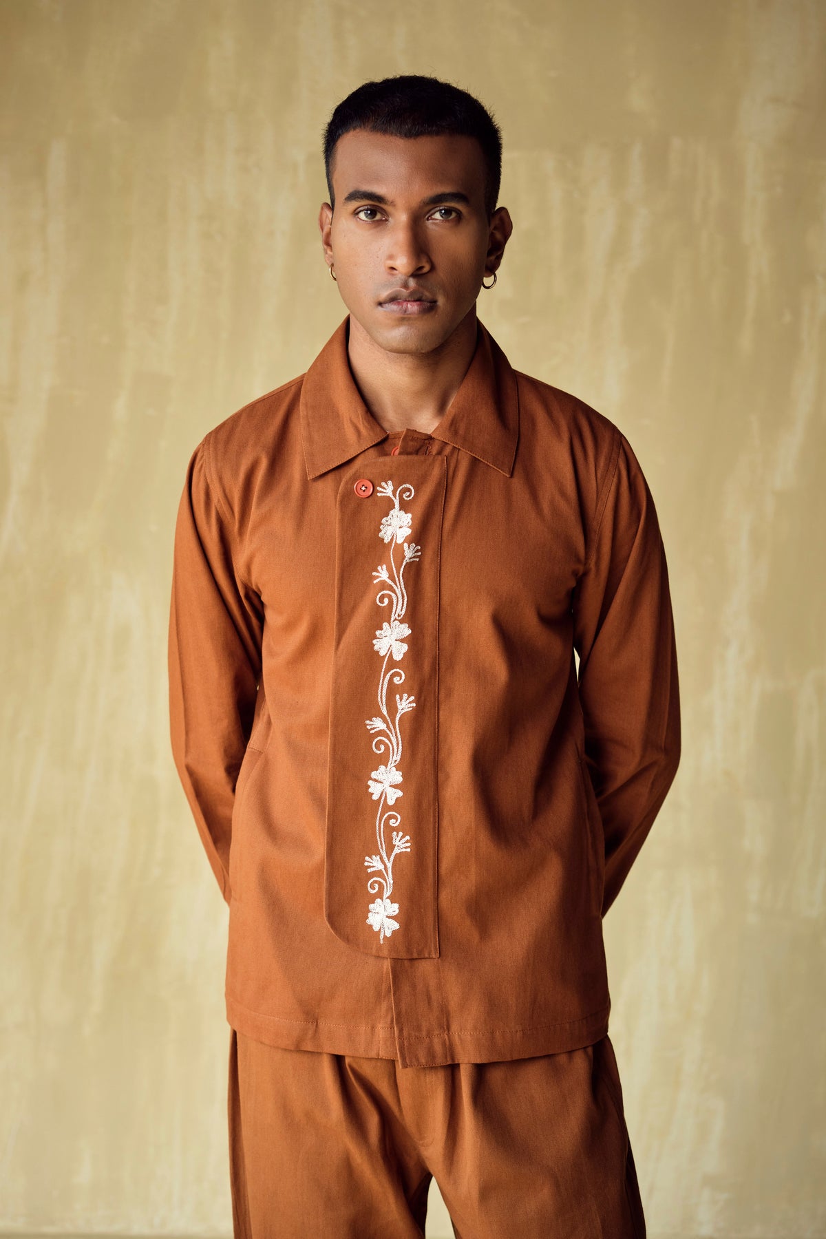 PACHO EMBROIDERED SET-RUST