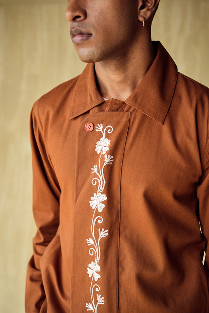 PACHO EMBROIDERED SET-RUST