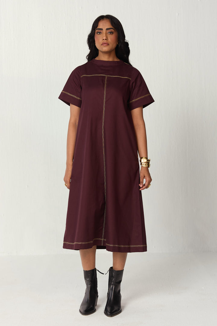 DOODLE MIDI DRESS-VINO