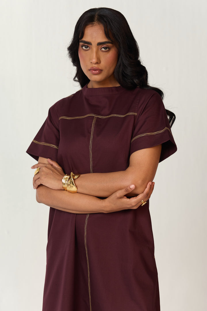 DOODLE MIDI DRESS-VINO
