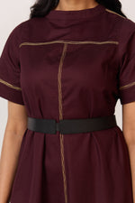 Load image into Gallery viewer, DOODLE MIDI DRESS-VINO