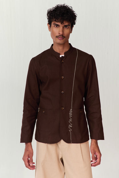 DOODLE SUMMER SHACKET-CACAO