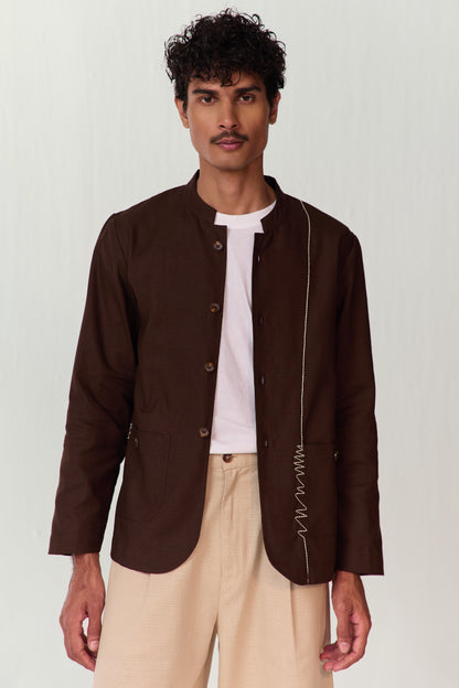DOODLE SUMMER SHACKET-CACAO