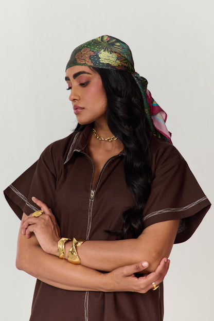 TRAVELLERS LINEN DRESS-CACAO