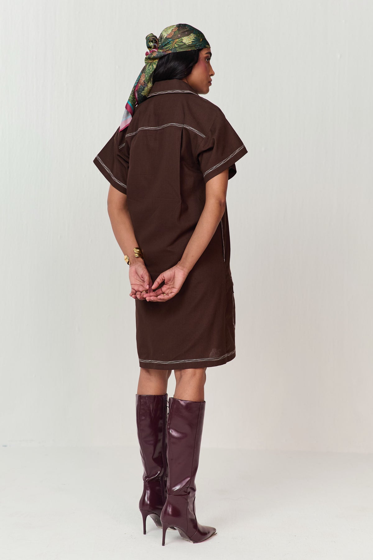 TRAVELLERS LINEN DRESS-CACAO