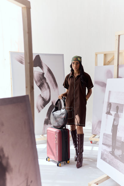 TRAVELLERS LINEN DRESS-CACAO