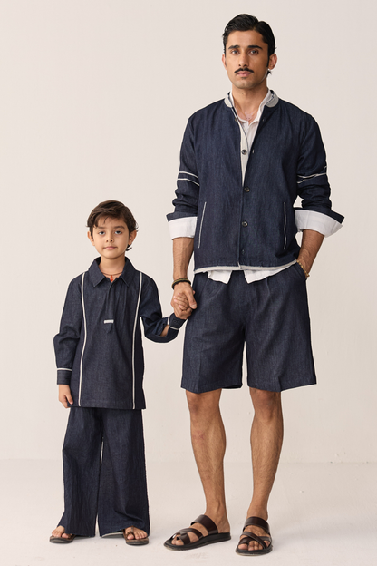 DENIM KURTA SET