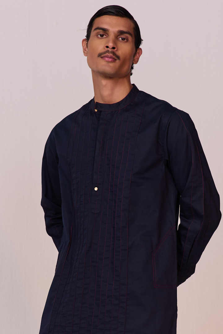 ANUV KURTA SET-SUMMER NAVY