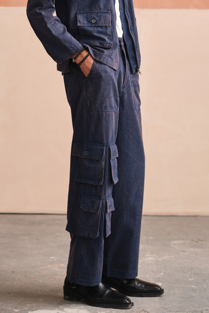 ALVARO CARGO PANTS-STONED BLUE